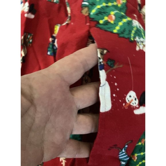 Old Navy Flannel Pajama Pant Sleep Lounge Red Holiday Pets Cotton 2XL 34" Inseam - Picture 11 of 16